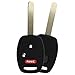 2x KeylessOption Key Fob Cover Replacement for 2005 2006 2007 2008 2009 2010 2011 2012 2013 2014 2015 2016 2017 Honda Accord Pilot Odyssey Civic Ridgeline CRV CRZ Fit Insight Remote Silicone, 3-Button