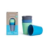 Bobo&Boo Bamboo Kids Cups 10oz, Set of 4 Drinking Cups for Kids, Eco Friendly Toddler Cups Without Lids ~ Non Toxic & Reusable ~ Great Gift for Baby Showers, Birthdays & Preschool Graduations, Coastal