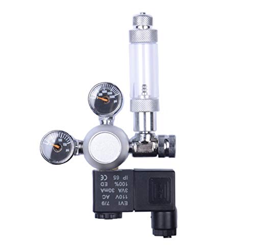 MOD Complete MDC99005 CO2 Regulator Aquarium Mini Stainless Steel Dual Gauge Display Bubble Counter and Check Valve w/Solenoid 110V Fits Standard US Tanks - LP150 PSI - HP2000 PSI Accurate - Thumbnail 2
