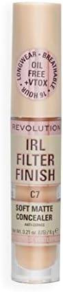 Makeup Revolution, IRL Filter Finish Concealer, Mittlere bis volle Deckkraft, C7, 6g