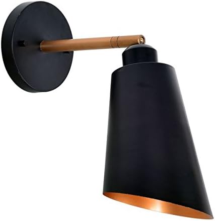 Brady 1 Light Sconce | Finished in Black With Gold Accents on the Arm and Inside the Shade