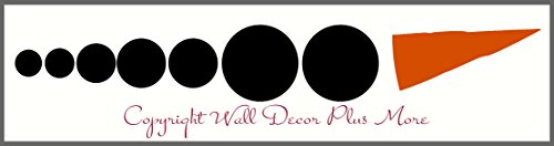 Wall Decor Plus More WDPM3300 Snowman Face Dots with Carrot Nose Winter Wall Decal Art for Seasonal Decor, 12-Inch, Black and Orange