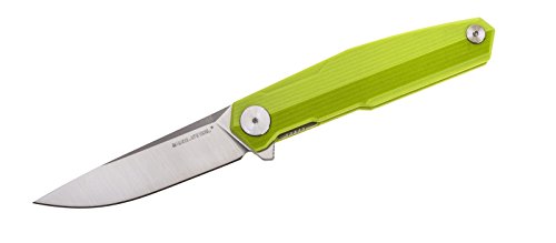 Real Steel RSK G3 Light liner lock folding knife flipper flat grind blade puukko (Fruit Green)