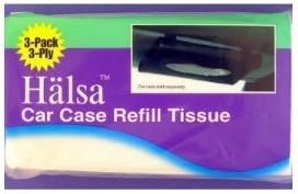 Halsa Car Case Visor Refill 3 Ply Tissue Wipes-3 Packs