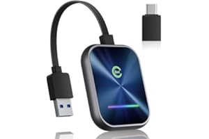 KUKIHO Wireless CarPlay Adapter 2024 Upgraded, 2 in 1 Wireless CarPlay & Android Auto Adapter Converts Factory Wired CarPlay to Wireless, Plug and Play Car Play Wireless Adapter, Compatible iPhone/Android