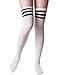 Haslra Women's Over the Knee High Socks,TRIPLE ST. MIX4-3pair,M (Shoe size 5-9)