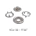50 SETS - OPEN RING PRONG NO SEW SNAP FASTENERS (200 Pieces) - SIZE 16 (7/16