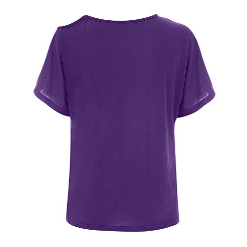 Womens Sexy Tops 2019, YEZIJIN Women Casual Summer Loose Off Shoulder T-Shirt Short Sleeve Tops Blouse Purple
