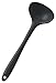 StarPack Basics Silicone Ladle Spoon, High Heat Resistant to 480°F, Hygienic One Piece Design Cooking Utensil for Serving Soup & more (Gray Black)
