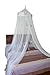 OctoRose White Butterfly Round Hoop Bed Canopy Net | Hanging Canopy Bed Drapes | Fits Full Crib, Kids, Twin, Queen, King Mosquito Netting 60x250x1200CM (White)
