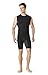 TM-MUA75-BKH_Medium Tesla Men's Mesh-Back Panel R Neck Sleeveless Muscle Tank Compression Baselayer MUA75