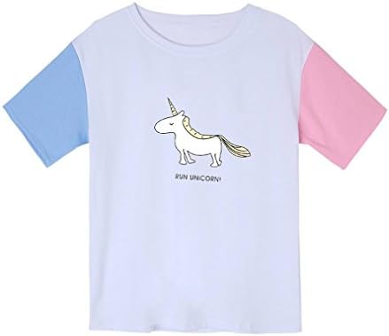Fashionoly Harajuku Women T-Shirt Summer Leisure Unicorn Cotton BTS Style unicornio Tshirt Cute Licorne White Tops Tees