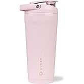 HydroJug 24 oz New Stainless Steel Shaker – Insulated, Leakproof, BPA-Free with Silent Mixing Grate – No Clumps, No Noise – Premium Shaker for Fitness, Sports & Everyday Use, Pink Sand
