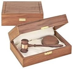 10-1/2" Standard American Walnut Gavel with Sound Block in Walnut Case