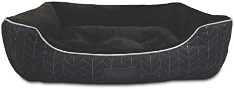 Dog For Dog Herringbone Quilted Cuddler Black Color