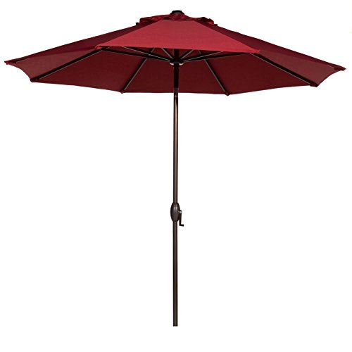 Abba Patio 11-Feet Patio Umbrella Outdoor Market Umbrella with Push
Button Tilt and Crank, 8 Ribs, Red