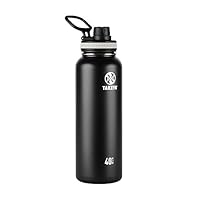 Takeya Originals Vacuum-Insulated Stainless-Steel Water Bottle, 40oz, Black