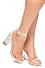 Herstyle Women's Cllaary Perpex Heel, Ankle Strap with and Adjustable Buckle Clear Nude 9.0