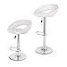 LANGRIA White Bar Stools Sets Adjustable Swivel Counter Height Stools with Leatherette Exterior, Chrome Plated Footrest and Base for Bar, Counter or Home,(2 PCS)