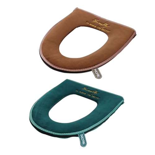 PRETYZOOM 2pcs Easy Install Warm Toilet Seat Covers Zipper Seat Covers for Bathroom Random Color