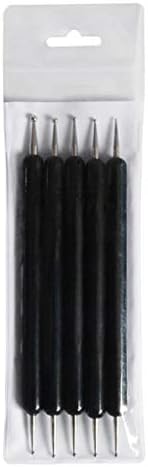 Nysunshine 5Pcs Sturdy Stainless Steel Double Head Nail Art Pen, Carving Sculpture Sculpting Tools Art Craft Pottery Clay Dolls DIY Handcraft Tools