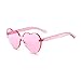 Heart Shaped Rimless Sunglasses Candy Steampunk Lens for women girl