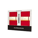 Moleskine 2 Notebooks Large Rule + Pen Red Bundle