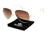 Bloomfield Original Metal Aviator Sunglasses 100% UV protection (UV400) for men and women with polarized and mirrored lenses Camogli 58 (Hard Case)
