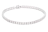 Quality Jewels Sterling Silver 2.5MM Round Cubic White Cubic Zirconia Tennis Bracelet in Rhodium & Gold Plated, 7.5 Inches (White)