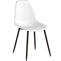 Poly and Bark Landon Contemporary Kitchen Dining Sculpted Mid-Century Side Chair, White (Set of 4)