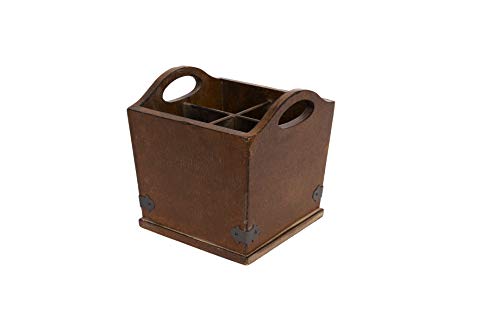 Creative Co-Op Wood Utensil Holder with 4 Compartments