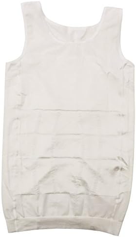 DanceCrazy Slim Soft Compression Shapewear for Men - Slimming Body Shaper Compression Shirts (Medium, White)