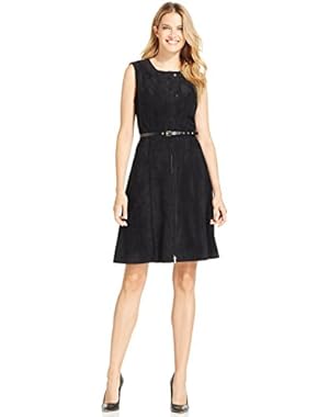 Faux-Suede Moto Dress Black 6