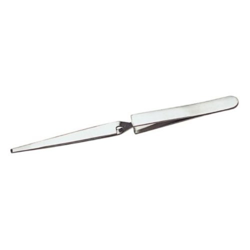 Cross Lock Utility Tweezer, Negative Locking, Blunt Tip, 6-1/2 Inches by EuroTool