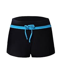 Aleumdr - Pantalones cortos de natación para mujer con cintura dividida, con forro interior, talla S - 3XL