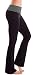 Foldover Contrast Waist Bootleg Flare Yoga Pants (Medium, Black/Charcoal)
