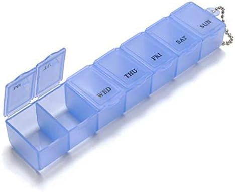 Merry Harry Weekly Medicines Storage Organizer Pills Container Case 7 Day Tablet Pill Box Holder for Olders Travel Home Use by TheBigThumb, Blue