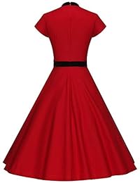 GownTown Retro Vintage de manga corta fiesta Vestidos elásticos