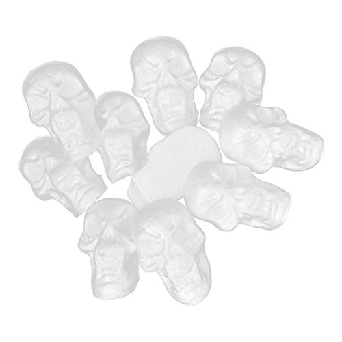 KODORIA 10pcs Styrofoam Foam Skulls Craft Foam Halloween Party Ornament Stick on Home Wall Decoration - Thumbnail 3