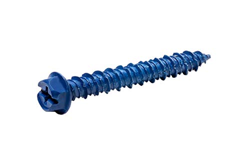 Wej-It Wej-Con Concrete Screws 100 Pack - Drill Bit Included - Carbon Steel Corrosion Resistant for Indoor Outdoor Home/Office Improvement (Hex Washer Head with Slotted Drive, 1/4 x 1-3/4) - Thumbnail 4