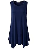 Lanmo Women Plus Size Solid Basic Flowy Tank Tops Summer Sleeveless Tunic