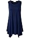 LARACE Womens Plus Size Tank Tops Summer Sleeveless Shirts Casual Loose Tunic Blouses(Navy Blue L)