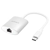 AUKEY USB-C to Ethernet Adapter Aluminum Built for Macbook, Chromebook Pixel and More
