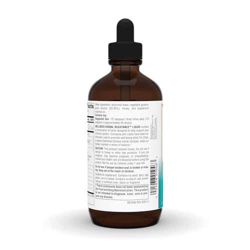 Source Naturals Wellness Herbal Resistance Liquid Immune Defense Supplement and Immunity Booster with Echinacea, Elderberry and Yin Chiao - 8 Fluid Oz