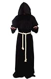 Cos2be Medieval Monk Robe-Hooded Cape Costume Cloak For Men and Women-Tunic, Wizard, Sorcerer Mage, Plague Priest Costume For Cosplay- Various Styles