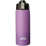 Aquatix (Purple, 21 Ounce) Pure Stainless Steel Double Wall Vacuum Insulated Sports Water Bottle with Convenient Flip Top - Keeps Drinks Cold for 24 Hours, Hot for 6 Hours