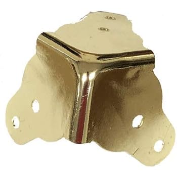 Brass Plated Large Trunk Corner Protector | Furniture Corner Guard Hardware for Steamer Trunk, Jewelry Box, Desk, Chest, Cabinet & Others | TKC-38 (4)