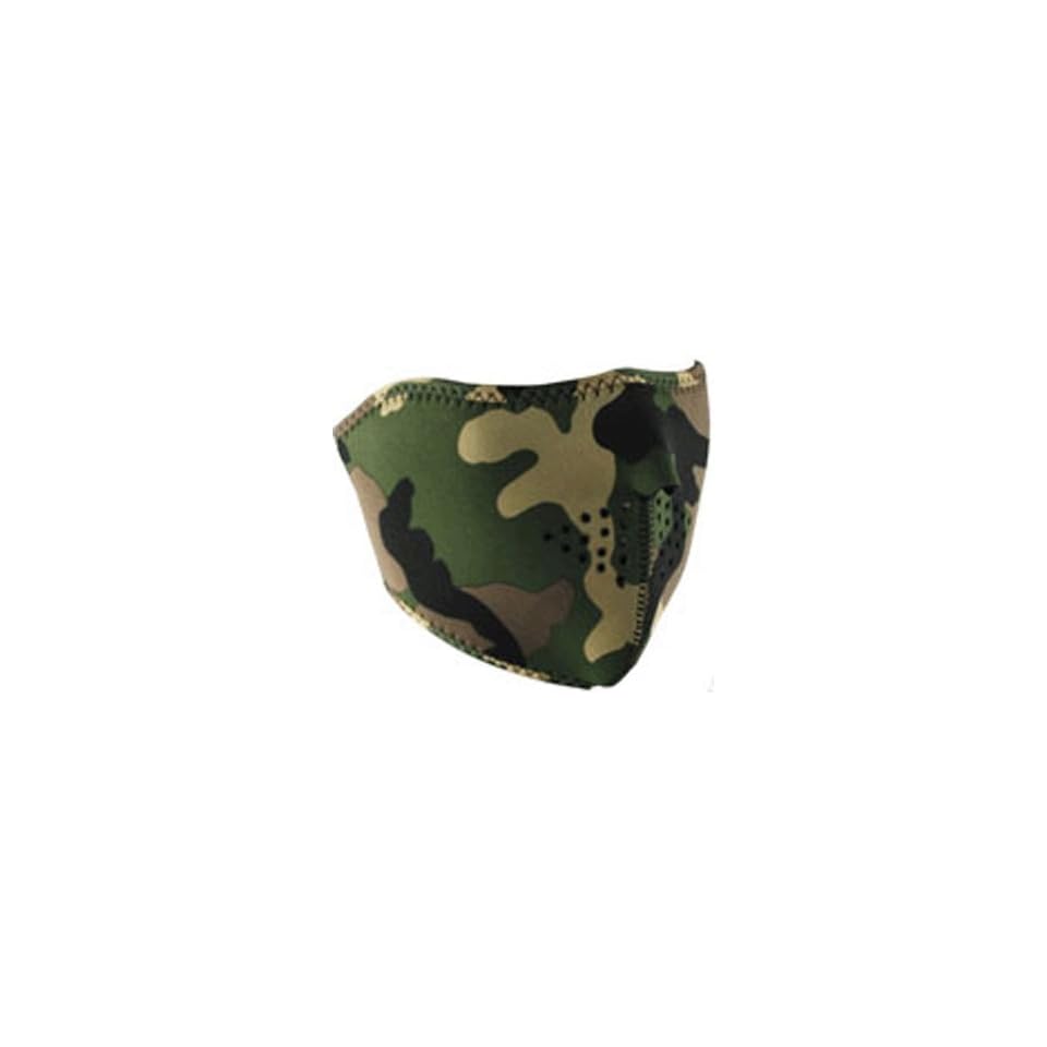 Neoprene Half Mask Woodland Camo HW22 N118H face cover bandana 