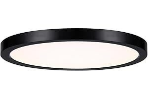 Savoy House 6-3333-12-BK Lighting Assets T24 Compliant Outdoor Low Profile Flush Mount, Integrated LED 1-Light 25 Watt, 1" H x 12" W, Black