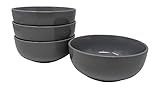 Gianna's Home Stoneware Soup Salad Cereal Bowls 6 1/2 in. Ceramic 28 oz, Set of 4 (Grey)